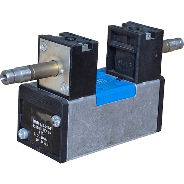 5/2 vias, tamanho 1, fixação sobre placa, acionamento eletropneumático, pressão 2~10bar, corpo alumínio, meio ar comprimido