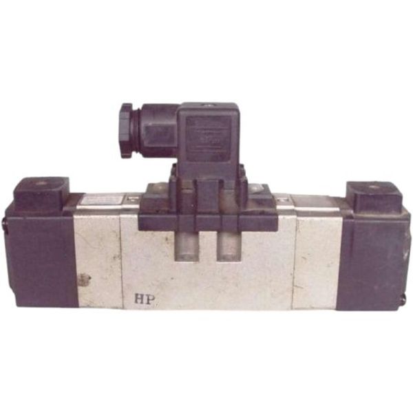 válvula descontinuada pelo fabricante, 5 pórticos, 2 posições, duplo solenóide, ligação elétrica conector DIN, fluido ar