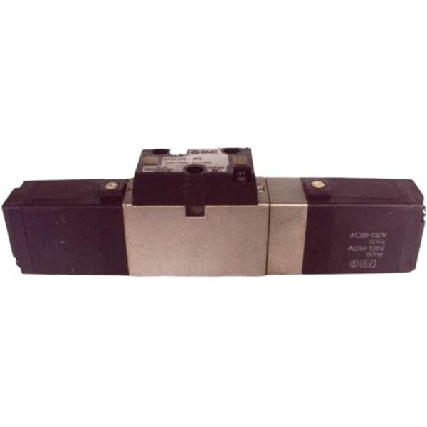 Série VFS2000, válvula de 5 vias, vedação metálica, duplo solenóide, 2 posições, cabeamento interno, tensão voltagem 110 A 120VCA, ligação elétrica com caixa de ligações dos terminais de plug-in, com LED indicador e supressor de picos