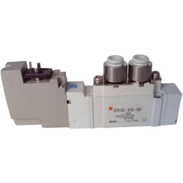 Série SY5000, 2 posições simples solenóide, solenóide tensão 24VCC, ligação elétrica conector DIN
