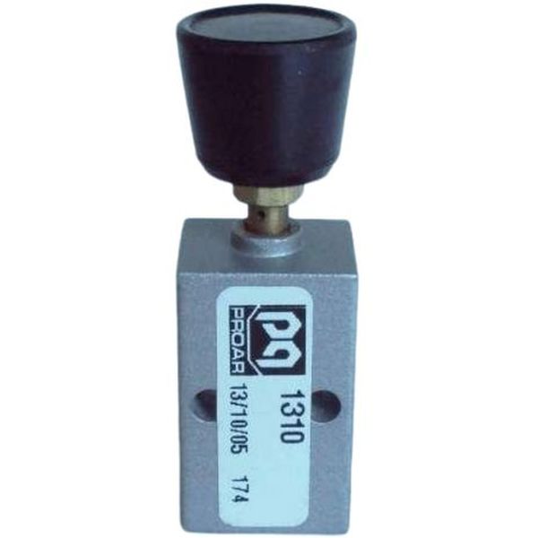 válvula pneumática, conexão rosca M5, 3 vias, atuador botão, retorno mola