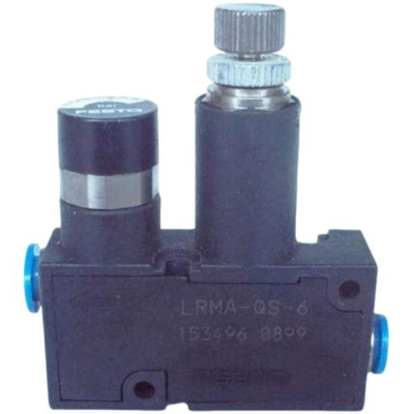 Pressão inicial constante com escape secundário, 2 conexões QS-6, pressão de entrada 9bar, temperatura 0...60oC, meio ar comprimido, corpo PBT reforçado, vedações PTFE