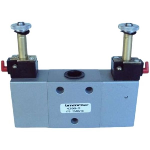 válvula pneumática, conexão rosca 3/8BSP, 3 vias, atuador solenóide, retorno solenóide