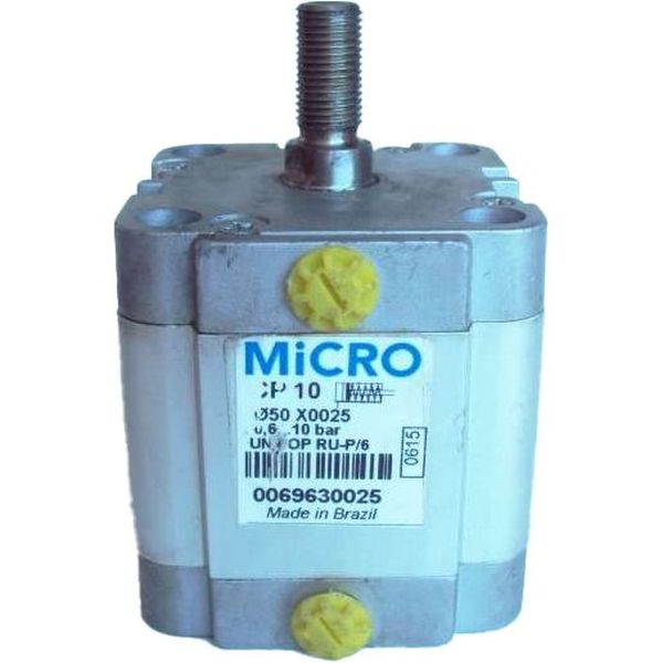 diâmetro 50mm, curso 25mm, compacto, com ímã, simples ação, fluido ar comprimido, corpo alumínio