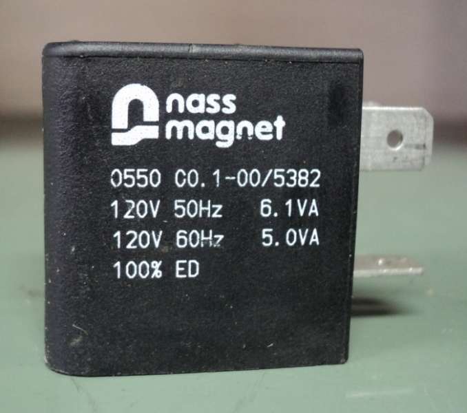 tensão 120V 50Hz 6.1VA, 120V 60Hz 5.0VA, 100%ED, encapsulada, ligação elétrica 3 pinos