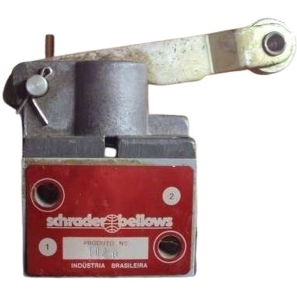 configuração 2/2 vias, conexão rosca 3/8npt, acionamento rolete / retorno mola, fluido ar comprimido / gases inertes, corpo alumínio, vedações Buna-N