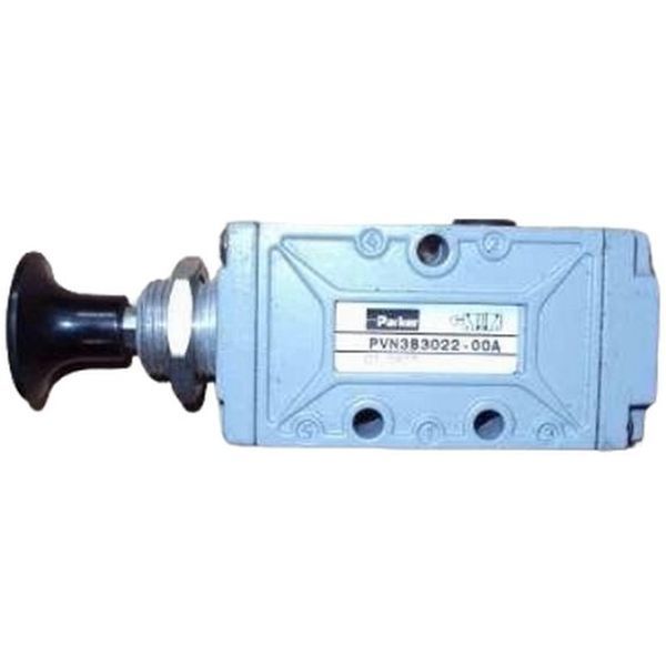 Série PVN, 3 vias e 2 posições, conexão rosca 3/8, atuador botão/trava, meio ar comprimido filtrado / gases inertes