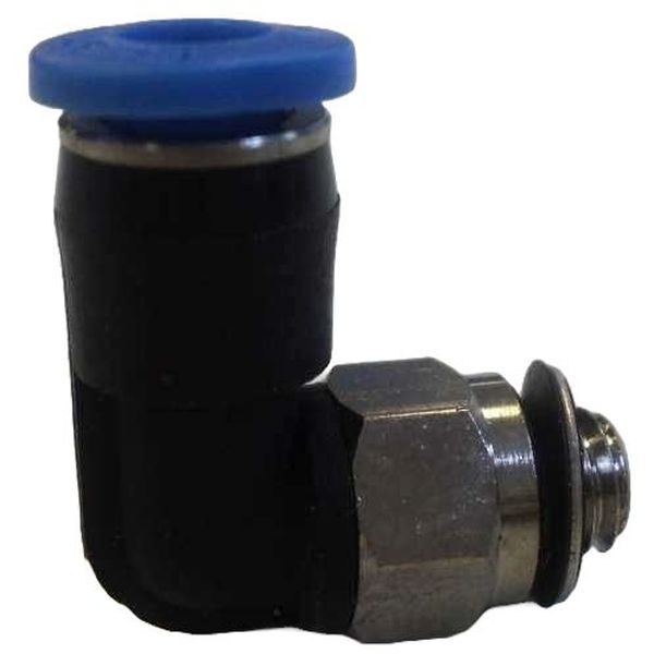 conexão roscada em L, conexão em L, conector pneumático em L, conexão L, união para tubos em L, conexão para tubos PUN e PAN, conexão pneumática, conexão instantânea, conexão rápida, conexão de engate rápido em L