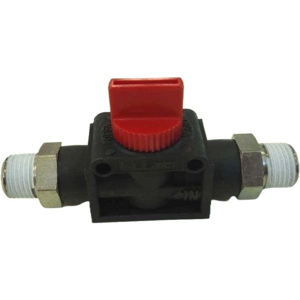 3/2 vias, conexão R1/4, vazão 625,5l/min, acionamento manual, pressão -0,95-10bar, vedações NBR
