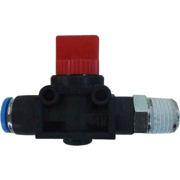 3/2 vias, 1 conexão R1/4, 1 conexão pneumática QS-8,  vazão 423,9l/min, acionamento manual, pressão -0,95-10bar, vedações NBR