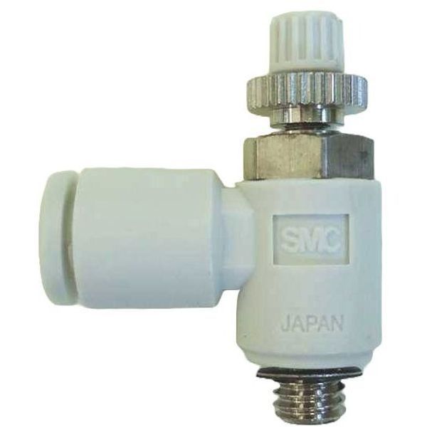 tipo cotovelo, conexão rosca M5, para tubos de 4mm, fluido ar comprimido, anel de desengate branco