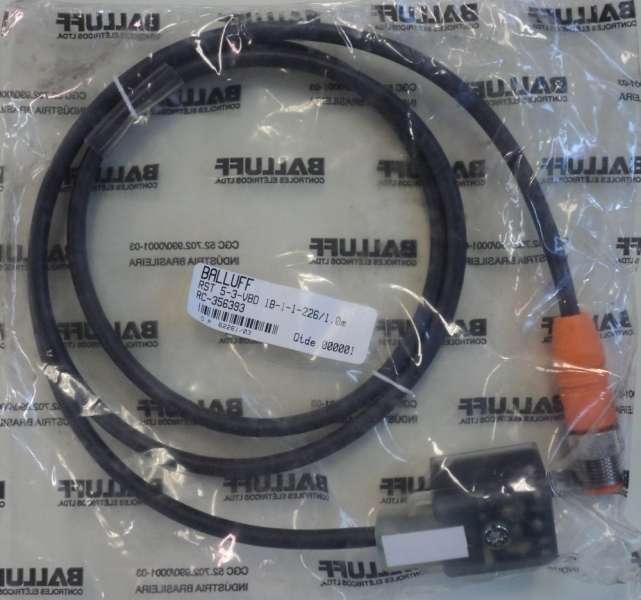 Cabo de atuador, com acoplamento por parafuso autotravante ao conector da válvula conforme DIN EN 175301-803, tipo B, 3 pinos, circuito de proteção com varistor (LED amarelo)