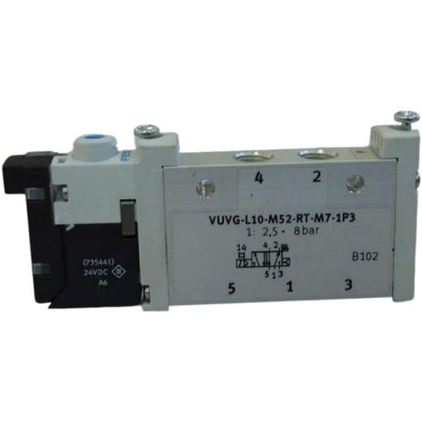 5/2 vias, monoestável, montagem individual, conexão rosca M7, acionamento elétrico / retorno mola