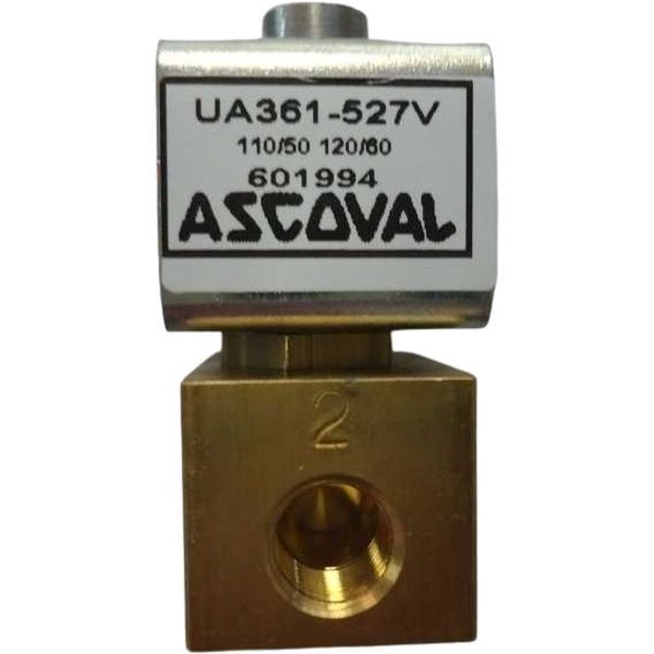 3/2 vias, conexão 1/8bsp, bobina 110/50 120/60, potência 6,5W, fluido ar comprimido, corpo latão, vedações Viton