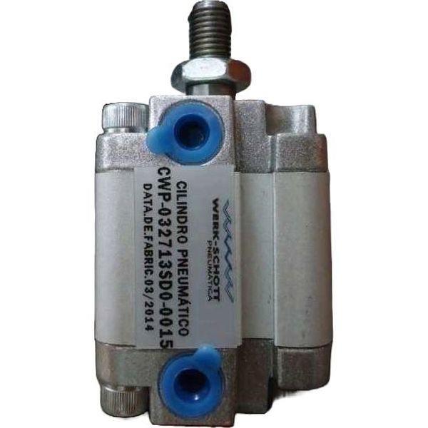 cilindro compacto, cilindro ISO, diâmetro 32mm, curso 15mm, cilindro dupla ação, fluido ar comprimido