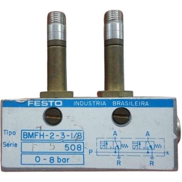 2X3/2 vias, fechada, monoestável, acionamento pneumático / retorno mola