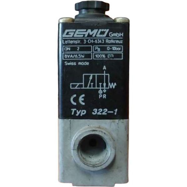 2/2 vias, atuação solenóide, retorno mola, DN2, pressão 0...10bar, 8VA/6,5W 100%ED, material do corpo plástico
