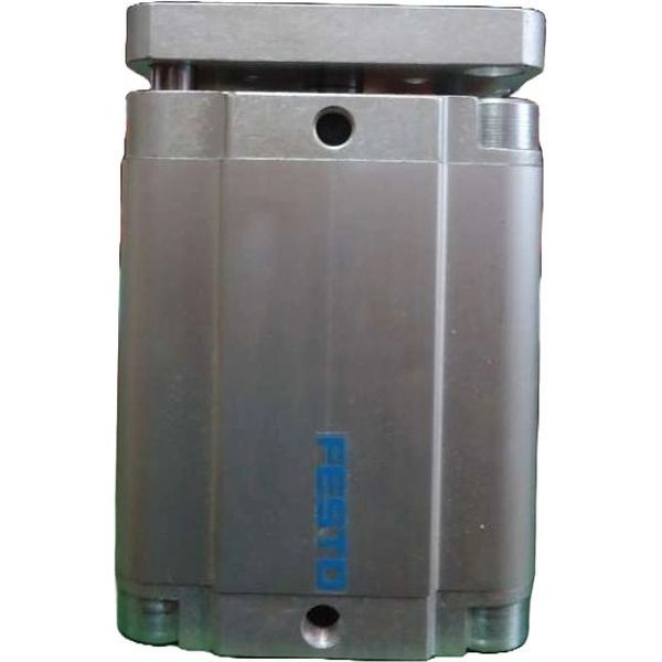 cilindro compacto, antigiro com elemento de fixação, diâmetro 80mm, curso 80mm, anéis/placas de amortecimento elástico nas posições finais de curso, detecção de posição