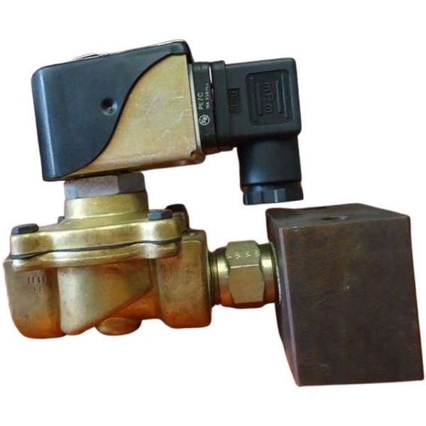 Série 53, 2 vias / servo-operada (diafragma), rosca 1/2npt, atuação solenóide,  tensão voltagem 24VCC, corpo latão, vedações NBR, meios ar / gás / água / óleos leves