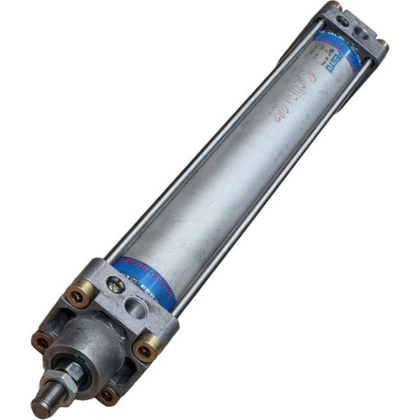 diâmetro 63mm, curso 380mm, dupla ação, amortecimento regulável nas posições finais de curso, detecção de posição