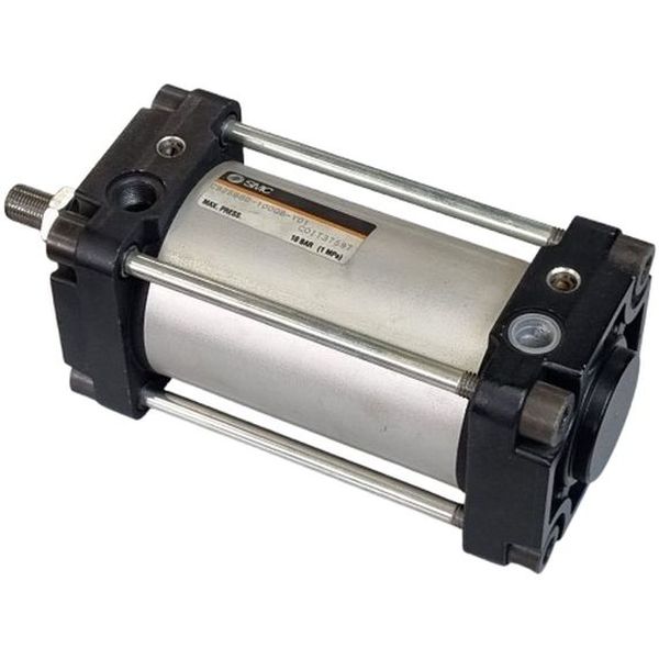 Série C92, diâmetro 80mm, curso 100mm, dupla ação, fluido ar, pressão de trabalho 0,05-1,5MPa, amortecimento nas duas extremidades, conexão rosca G3/8