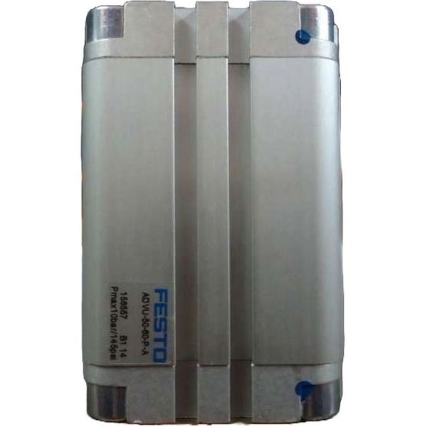cilindro compacto, diâmetro 50mm, curso 60mm, anéis/placas de amortecimento elástico nas posições finais de curso, detecção de posição