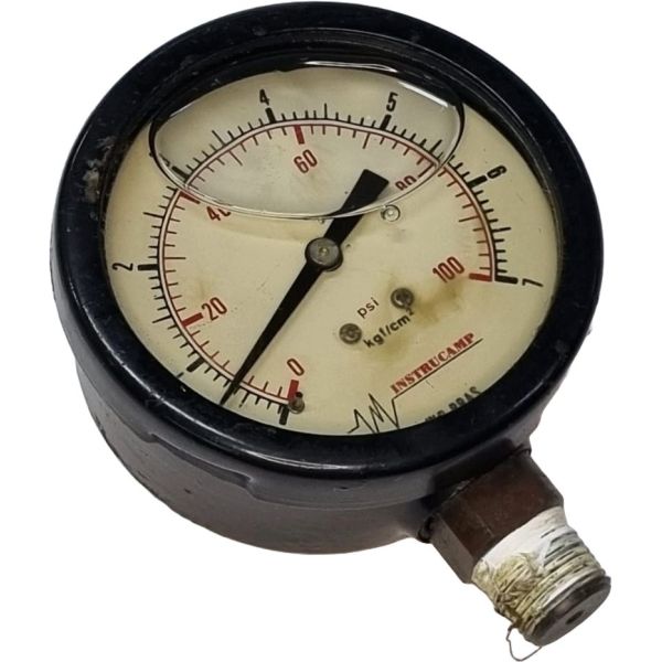saída por baixo, conexão rosca 1/2, com glicerina, mostrador 100mm, fluido ar comprimido