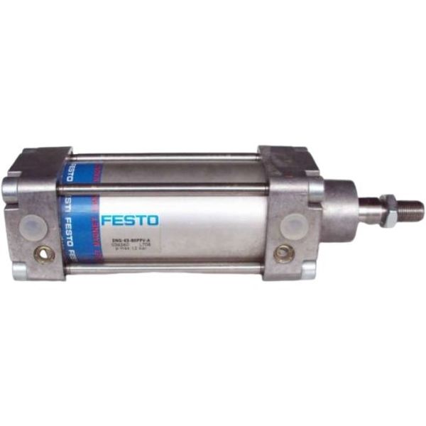 diâmetro 63mm, curso 80mm, dupla ação, amortecimento regulável nas posições finais de curso, detecção de posição