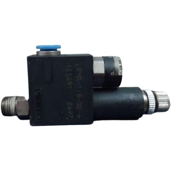 Pressão inicial constante com escape secundário, 1 conexão G1/8, 1 conexão QS-6, pressão de entrada 9bar, temperatura 0...60oC, meio ar comprimido, corpo PBT reforçado, vedações PTFE