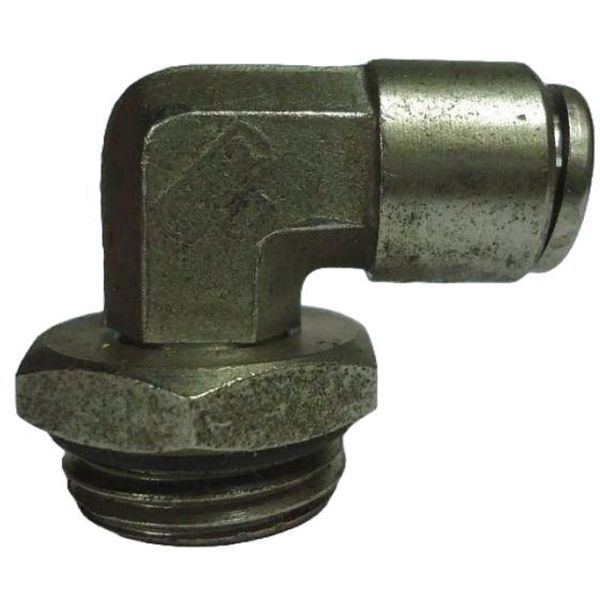 conexão roscada em L, conexão em L, conector pneumático em L, conexão L, união para tubos em L, conexão para tubos PUN e PAN, conexão pneumática, conexão instantânea, conexão rápida, conexão de engate rápido em L