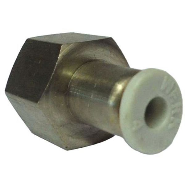 conexão rosca 1/4, para tubo 4mm, fluidos ar / vácuo, água, anel de desengate branco