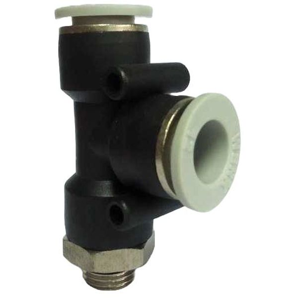 para tubos 12mm, conexão rosca 1/4, fluidos ar / vácuo / água, anel de desengate branco