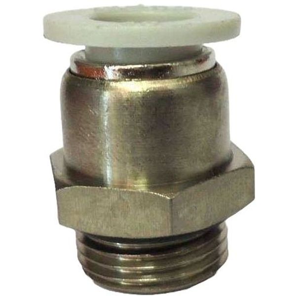 conexão rosca 3/8, para tubo 10mm, fluidos ar / vácuo, água, anel de desengate branco