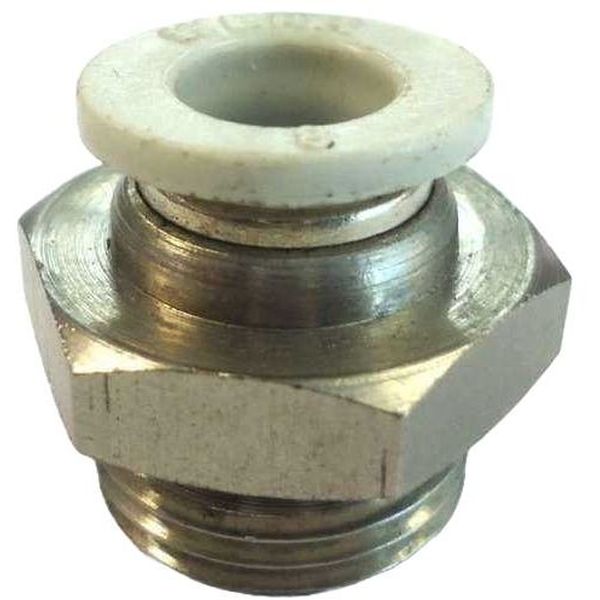 conexão rosca 3/8, para tubo 8mm, fluido ar / vácuo / água, anel de desengate branco