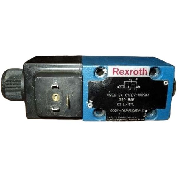 pressão máxima 350bar, 4 conexões úteis, tamanho 6, centro GA,  Série 6X, 110V, com acionamento de emergência coberto, sem conector