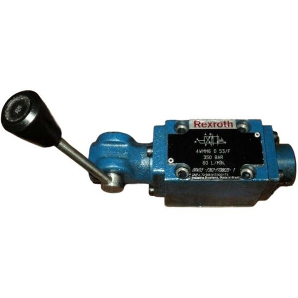 4 vias, acionamento alavanca, tamanho 6, centro D, com detente, pressão máxima de trabalho 315bar, vazão máxima 60l/min, fluido óleo hidráulico