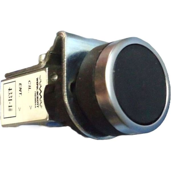 conexão rosca M5, 3 vias, 2 posições, atuador botão trava preto (outras cores disponíveis), fluido ar comprimido, corpo alumínio, vedações Buna-N, ideal para montagem de painéis
