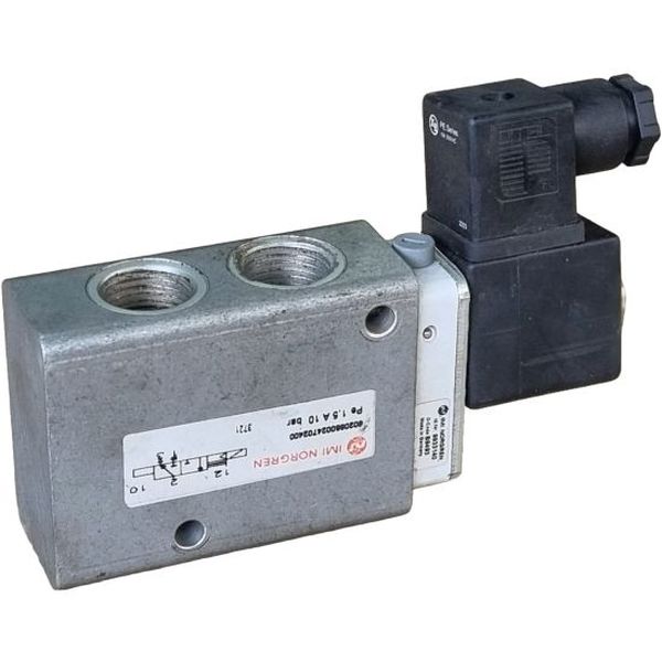 Série T ring, 3/2 vias, conexão rosca G1/2, atuação solenóide / retorno pneumático, fluido ar comprimido, Pe 1,5 a 10 bar
