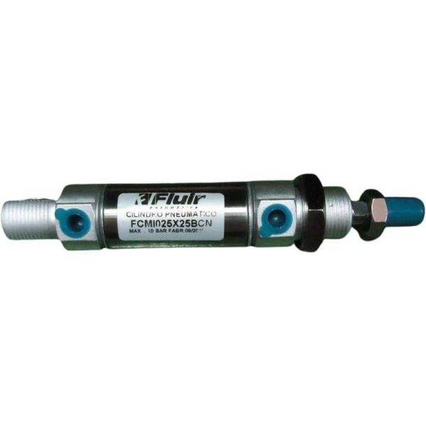 diâmetro 25mm, curso 25mm, dupla ação, êmbolo magnético, perfil mini ISO, fluido ar comprimido filtrado