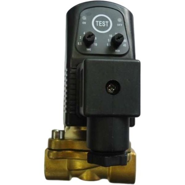 válvula purgadora com timer, conexão rosca 1/2bsp, 2/2 vias, normalmente fechada, corpo latão