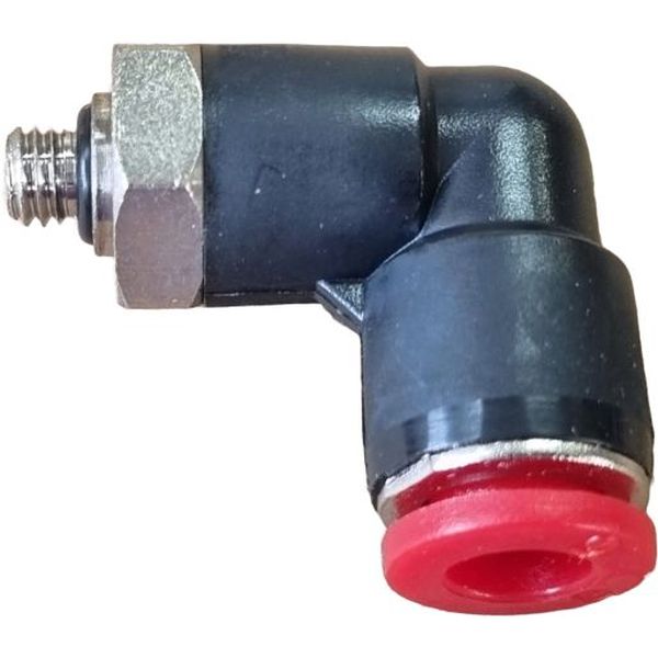 mini conexão pneumática, conector mini, conexão pneumática em L, conexão L, união para tubos em L, conexão para tubos PUN e PAN, conexão instantânea, conexão rápida, conexão de engate rápido em L, conexão roscada em L