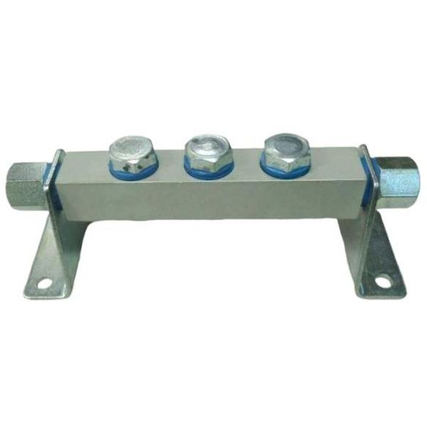 Série BMWS, bloco manifold para válvula pneumática, conexão rosca 1/4bsp, capacidade para 3 válvulas
