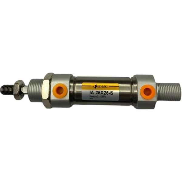 diâmetro 25mm, curso 25mm, conexão rosca G1/8, êmbolo magnético, dupla ação, amortecimento elástico fluido ar limpo
