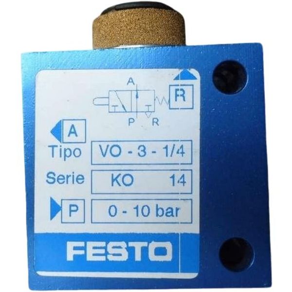 3/2 vias, conexão G1/4, acionamento mecânico / retorno mola, pressão de trabalho 10bar