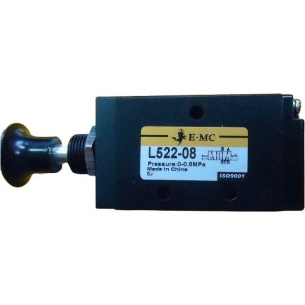 5/2 vias, conexão 1/4, meio de trabalho ar limpo, tipo de acionamento externo botão, lubrificação não é necessária, pressão de trabalho 0~0.8MPa, pressão máxima 1.2MPa, temperatura de trabalho -5~60oC 
