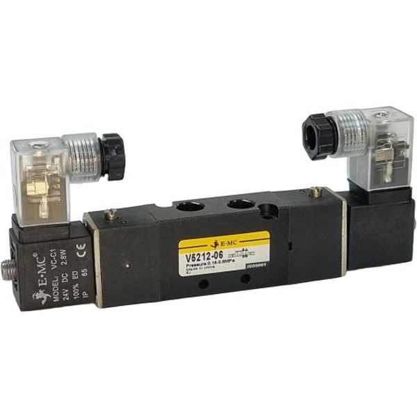 5/2 vias, conexão 1/8, acionamento solenóide, bobina 24VDC,  controle duplo, pressão máxima 1.2MPa