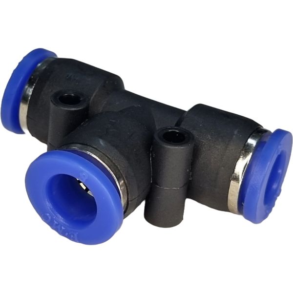 diâmetro 8mm, pressão de 10bar, temperatura de 0°C a +60°C, anel de desengate azul, meio de operação ar comprimido