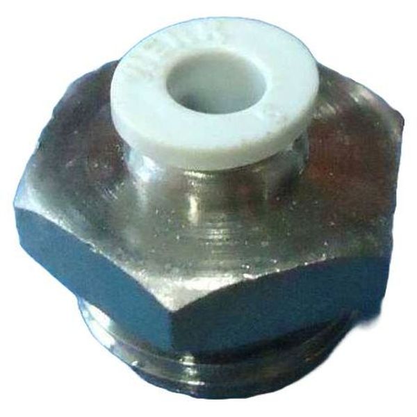 conexão rosca 1/2, para tubo 6mm, fluido ar / vácuo / água, anel de desengate branco