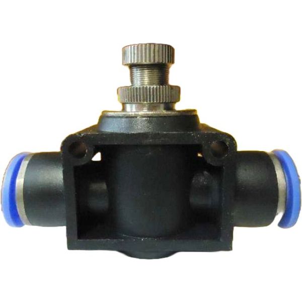 conexões para tubos diâmetro 12mm, acionamento manual, anel de desengate azul, meio de trabalho ar comprimido