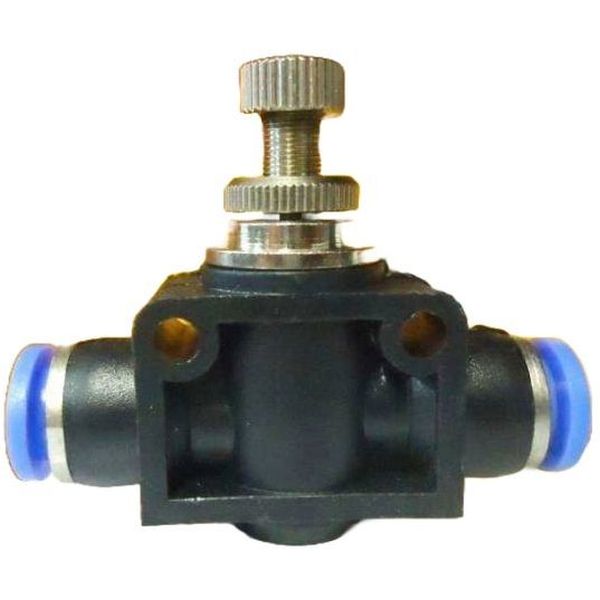 conexões para tubos diâmetro 8mm, acionamento manual, anel de desengate azul, meio de trabalho ar comprimido